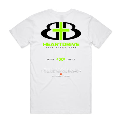 Origin Series TEE / WHT w LIME Print