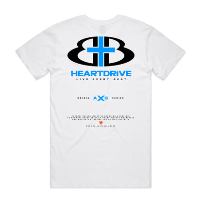 Origin Series TEE / WHT w CYAN Print